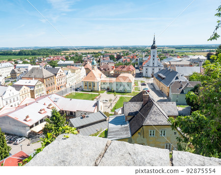 Summer View of Javornik downtown, Czechia 92875554