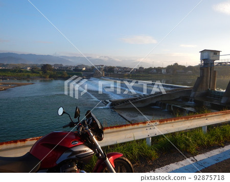 Morning touring on a MOTOGUZZI bike Morning touring on a MOTOGUZZI bike 92875718