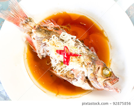Chinese style steamed rockfish Chinese style steamed rockfish 92875856