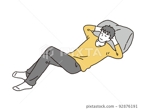 一個男人放鬆和小睡的插圖 92876191