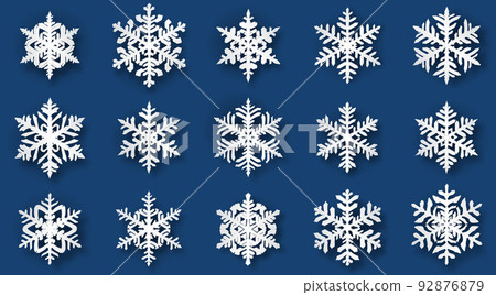 Set of volume snowflakes 92876879