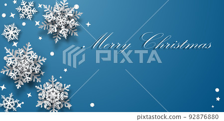 Christmas background with paper snowflakes Christmas background with paper snowflakes 92876880