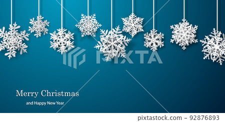 Christmas background with paper snowflakes Christmas background with paper snowflakes 92876893