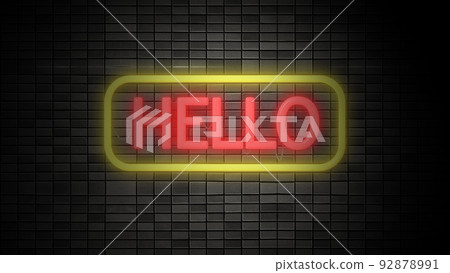 Neon written as HELLO Neon written as HELLO 92878991