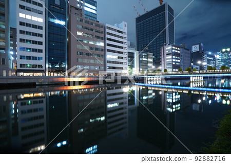 大阪夜景北濱建築區土佐堀川01 92882716