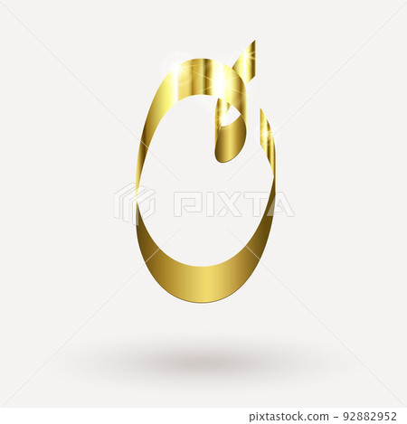 The number 0 of the golden serpentine. Realistic vector The number 0 of the golden serpentine. Realistic vector 92882952