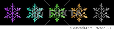 Set of shiny snowflakes 92883095
