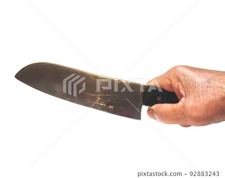 老人的手拿著刀 老人的手拿著刀 92883243