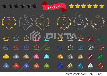 皇冠和月桂花環單色和漸變 2 圖案圖標集,可用於排名和廣告材料 皇冠和月桂花環單色和漸變 2 圖案圖標集,可用於排名和廣告材料 92883245