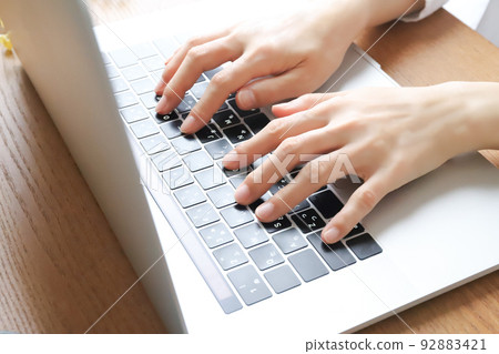 Hands to operate the personal computer Hands to operate the personal computer 92883421