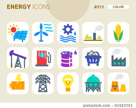 Energy-related color style icon set_015 92883501