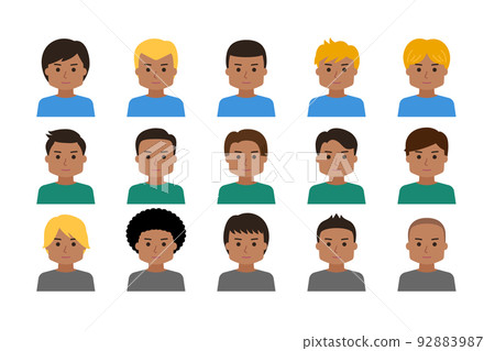 Male avatar / icon / black / illustration set 92883987