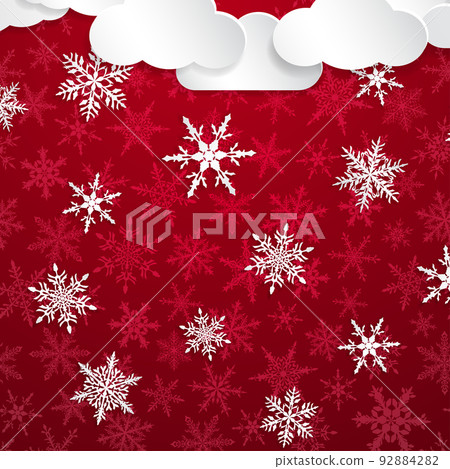 Christmas background with white snowflakes 92884282