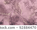 Alcohol ink art, marble, dull color, pink 92884470