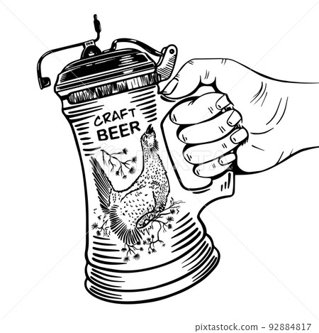 Pint of beer sketch hand drawn vector 92884817