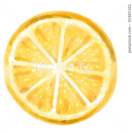 Fresh yellow lemon citrus watercolor painting art illustration 92885102