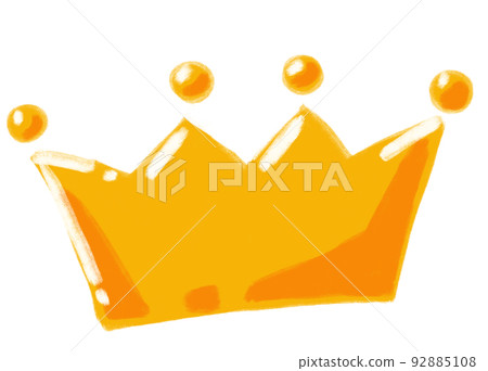 Golden shiny crown with jewel cartoon illustration hand drawing king quuen royal symbol 92885108
