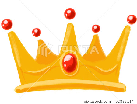 Golden shiny crown with jewel cartoon illustration hand drawing king quuen royal symbol Golden shiny crown with jewel cartoon illustration hand drawing king quuen royal symbol 92885114