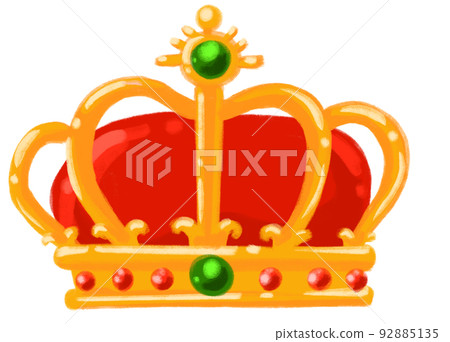 Golden shiny crown with jewel cartoon illustration hand drawing king quuen royal symbol Golden shiny crown with jewel cartoon illustration hand drawing king quuen royal symbol 92885135