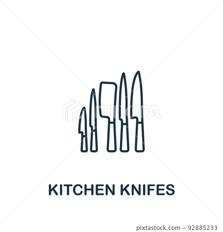 Kitchen Knifes icon. Monochrome simple Cooking icon for templates, web design and infographics Kitchen Knifes icon. Monochrome simple Cooking icon for templates, web design and infographics 92885233
