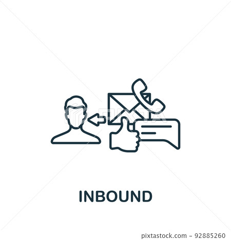 Inbound icon. Monochrome simple Community icon for templates, web design and infographics 92885260