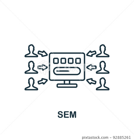 Sem icon. Monochrome simple Community icon for templates, web design and infographics 92885261