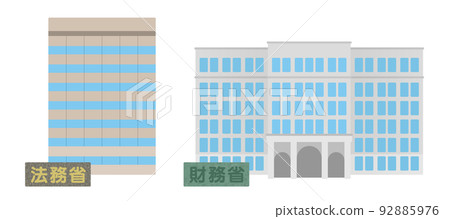 政府大樓和招牌的插圖(法務省/財政部) 政府大樓和招牌的插圖(法務省/財政部) 92885976