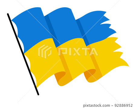 Ukrainian flag. Ukraine flag on white background. National flags waving symbols. Banner design elements Ukrainian flag. Ukraine flag on white background. National flags waving symbols. Banner design elements 92886952