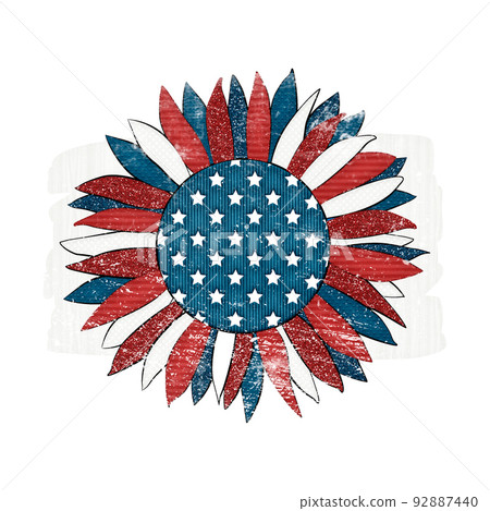 American Sunflower shape design. Stock illustration. 92887440