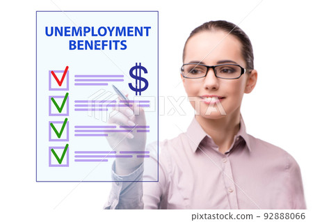 Concept with unemployment benefit form application Concept with unemployment benefit form application 92888066