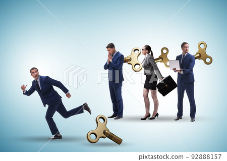 Concept of businessman escaping from office routine 92888157