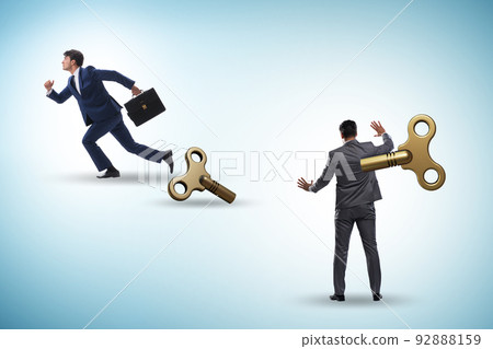 Concept of businessman escaping from office routine 92888159