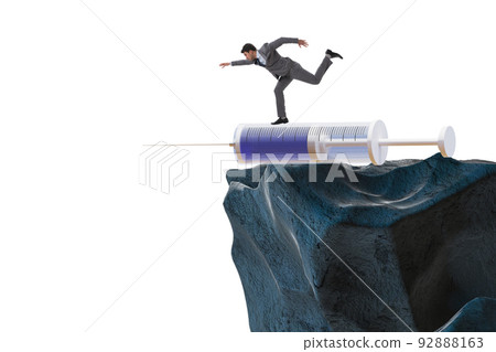 Businessman in anti drug concept 92888163
