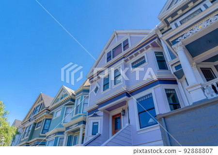 Rowhouses with victorian style exterior in San Francisco, CA Rowhouses with victorian style exterior in San Francisco, CA 92888807