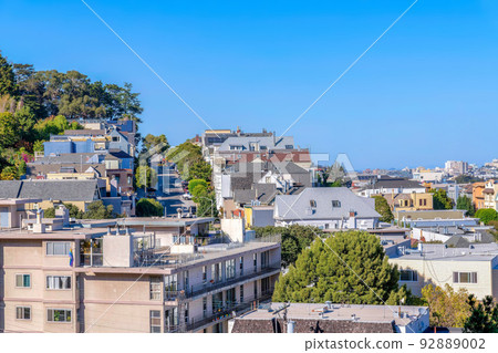 Above view of a residential area in San Francisco, California 92889002