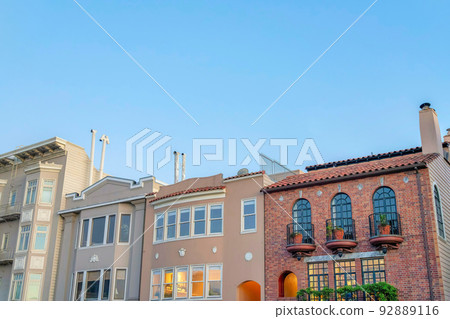 Houses with victorian and mediterranean exterior in San Francisco, California Houses with victorian and mediterranean exterior in San Francisco, California 92889116