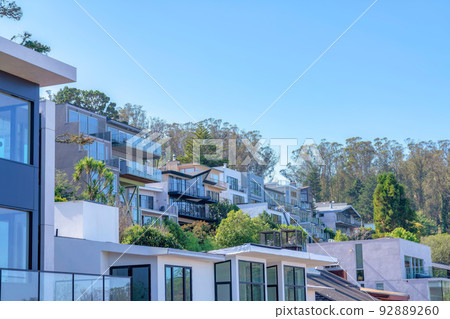 Large modern houses on a slope at San Francisco, California Large modern houses on a slope at San Francisco, California 92889260