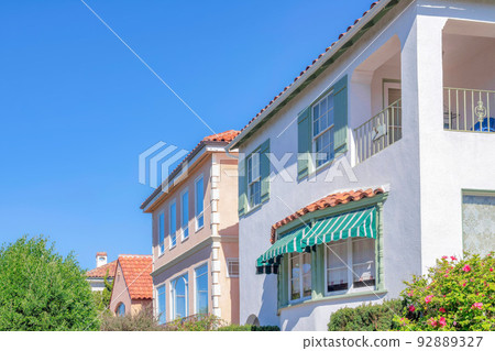 Houses with clay tile roofs in San Francisco, California Houses with clay tile roofs in San Francisco, California 92889327