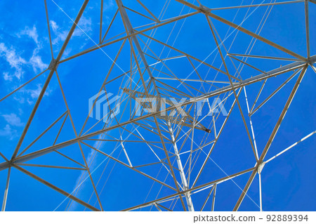 Low angle view of a transmission tower in Tucson, Arizona Low angle view of a transmission tower in Tucson, Arizona 92889394