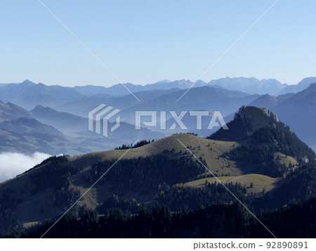 Grosser Traithen mountain crossing to Kleiner Traithen mountain, Bavaria, Germany Grosser Traithen mountain crossing to Kleiner Traithen mountain, Bavaria, Germany 92890891