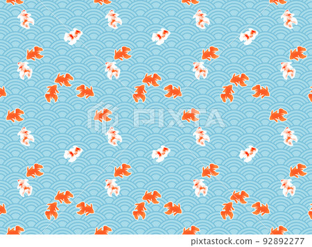 Seamless pattern with goldfish and Japanese pattern Seamless pattern with goldfish and Japanese pattern 92892277
