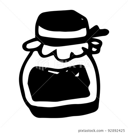 Vector single element jar with jam silhouette 92892425