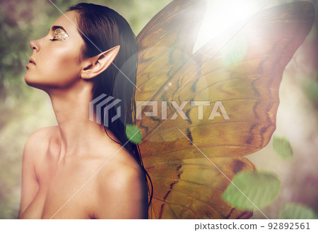 Goddess of nature. Cropped shot of a fairy of nature. 92892561