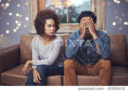Every marriage has its bad days.... Shot of a couple having relationship problems at home. Every marriage has its bad days.... Shot of a couple having relationship problems at home. 92895438