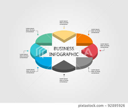step chart template for infographic for presentation for 8 element 92895926