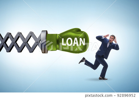 Loan and debt concept with businessman Loan and debt concept with businessman 92896952