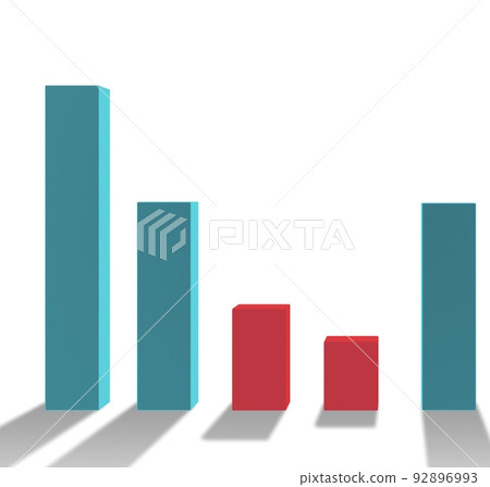 Bar chart showing growth - 3d rendering - Stock Illustration [92896993 ...