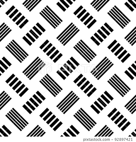 Abstract geometric black and white seamless pattern for web page, textures, card, poster, fabric, textile. Monochrome graphic repeating design. Modern minimalist stylish squared ornament. Abstract geometric black and white seamless pattern for web page, textures, card, poster, fabric, textile. Monochrome graphic repeating design. Modern minimalist stylish squared ornament. 92897421