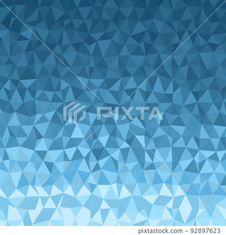 Polygonal dark blue mosaic background. Abstract low poly vector illustration. Triangular pattern in halftone style. Template geometric business design with triangle for poster, banner, card, flyer. 92897623