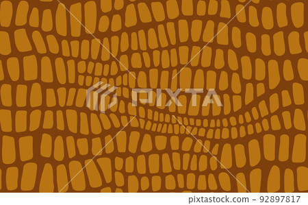 Abstract modern crocodile leather seamless pattern. Animals trendy background. Beige decorative vector illustration for print, fabric, textile. Modern ornament of stylized alligator skin 92897817